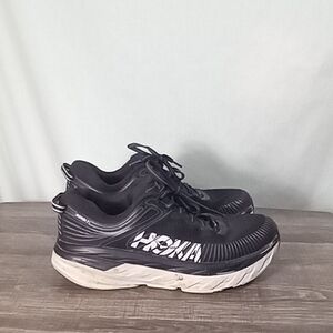 Hoka Black Athletic Shoes with White Soles